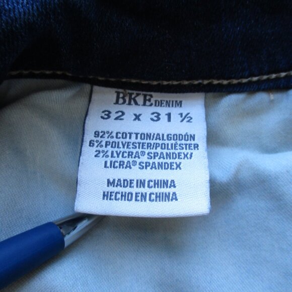 BKE Buckle Super Flare PARKER Jeans Womens 32 Blue Stretch Fit 36x30 Denim Fray - Picture 8 of 16